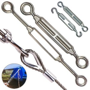 스텐 턴버클 3mm-16mm 와이어로프 길이 장력 조절 클립 슬리브 압착단자 연결고리 부속, 스텐턴버클 12mm, 1개