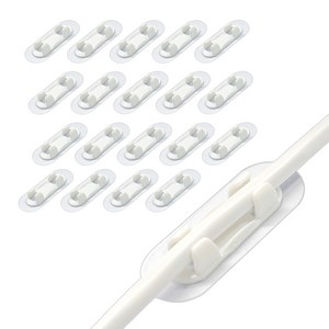 쥬롬 케이블 선정리 클립 20개, 화이트, 대형