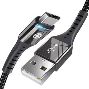 [ES] USB 마이크로 5핀 고속충전 고급형 케이블, 1개, 블랙, 1.2m