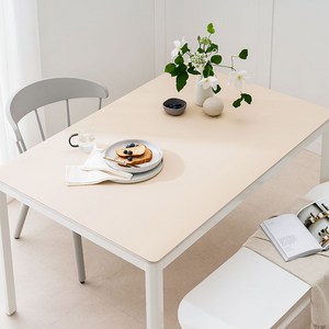 (14colors 11size) 롤로아 100% 방수 가죽 식탁보 테이블보, 120x60cm, 양면-10 (Ivory+Choco)