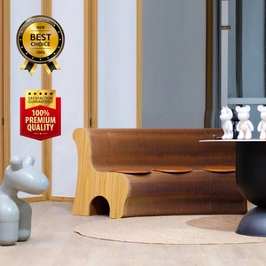 비비퍼니처 친환경 접이식 원목 종이 의자 북유럽 감성 아트 소파 오르간 체어 공간활용, 브라운