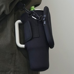 인플로우 스탠리 호환 텀블러 가방 백 주머니 파우치, 1개, 블랙