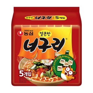 농심 얼큰한 너구리 120g, 5개