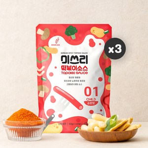 미쓰리 떡볶이 소스 01 순한맛, 50g, 3개