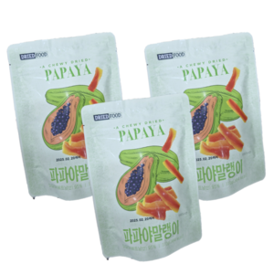 정심푸드 파파야말랭이, 3개, 110g