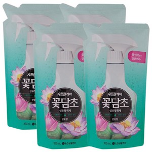 샤프란 꽃담초 섬유탈취제 연꽃향 리필, 320ml, 4개