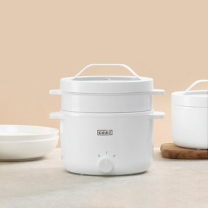 CUUIZ 퀴즈 세라믹 멀티쿠커 2L 라면포트 2단 계란찜기 전기냄비, ES-W2000