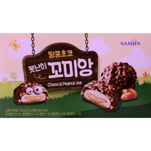 삼진식품 땅콩초코 못난이 꼬미앙 파이 6p, 216g, 5개