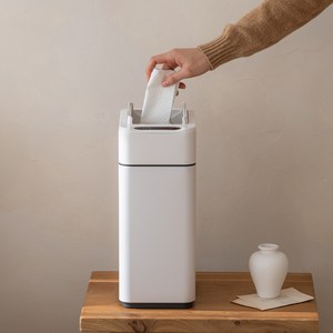 다룸 스마트 자동센서 스테인리스 휴지통 10L, 화이트, 1개