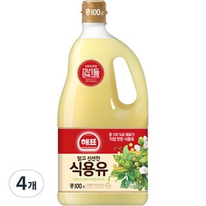 해표 콩기름 식용유, 1.5L, 4개