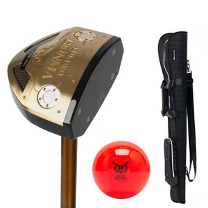 부쿠로혼마 감나무 4스타 A세트 협회 공인 파크골프채, 감나무 4스타 오른손 850mm, 브라운+파크골프공 레드, 1개