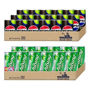 [블루존] 칠성사이다 12캔 + 펩시콜라 제로슈가 라임 18캔 190ml 마이쮸 1개입