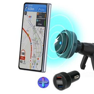 차량용 고속 무선충전거치대 자동 흡착식 플립 폴드 아이폰 모든 폰 거치 사은품 시거잭 증정, AWC600