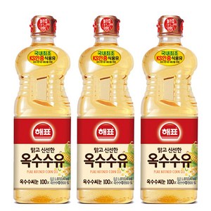 [해표] 옥수수유 900ml, 3개