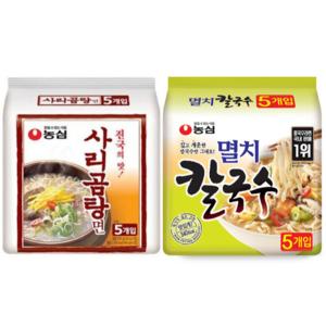 농심 사리곰탕면 110g + 멸치칼국수 98g 5개 세트, 10개