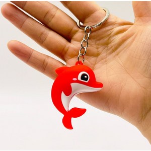 미니 돌고래 키링 가방장식 포인트 키홀더 열쇠고리 빨강