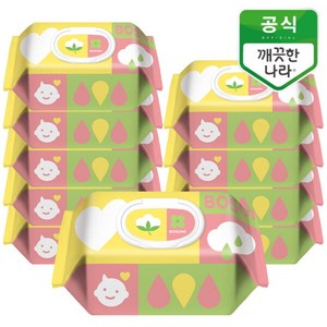 [깨끗한나라] 보솜이 퍼스트스킨 아기물티슈 캡형 70매 10팩, 10개