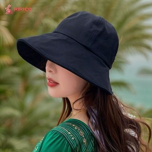 리리꼬 예쁜 봄 여름 벙거지 버킷햇 등산 모자, 씨크블랙