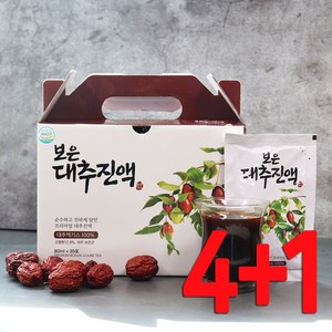 구록원 보은 대추진액 대추즙 80ml x 20포 대추차 기타건강즙, 4+1(총 100포), 1.6L