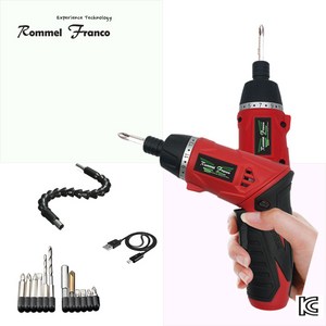 롬멜프랑코 USB 충전 무선 스크류드라이버/드릴세트 모티브, 1개