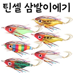 문어 틴셀 삼발이 에기 수평 왕눈이 타코 스커트 애기 채비, 수박, 1개