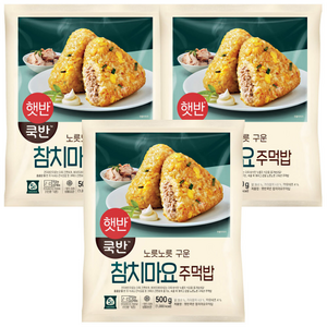 CJ 햇반 쿡반 참치마요주먹밥 500g, 3개