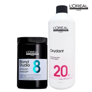 로레알 블론드 스튜디오 8 탈색약 500g + 로레알 옥시던트 6% 산화제 1000ml, 1개, 1L