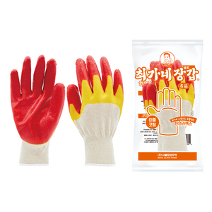 최가네장갑 고급 황이중 코팅장갑 13G 100켤레, 100개