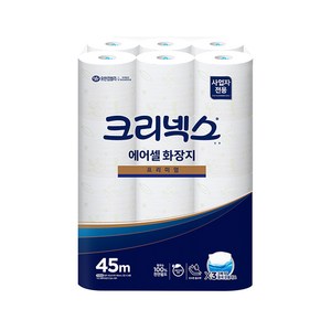 크리넥스 물에 잘 녹는 화장지 에어셀 프리미엄 피톤치드향 45M, 1개, 24개입