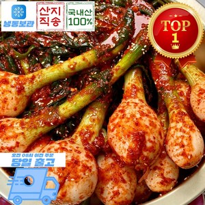 믿고마트 전라도 반찬 양파줄기김치 국내산 100%, 1kg, 1박스
