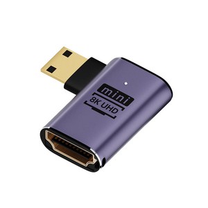 [JA208] Coms HDMI to Mini HDMI 변환 젠더 2.1 8K@60Hz UHD 연장 MF 미니HDMI 우향꺾임