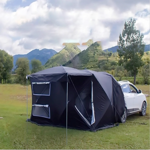 유저셀 풀옵션 차박텐트 쉘터텐트 도킹텐트 캠핑텐트 꼬리텐트 차량텐트 그늘막, 투룸, 블랙