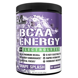 EVLUTIONNUTRITION BCAA 에너지 전해질 포도 스플래쉬, 1개, 345g