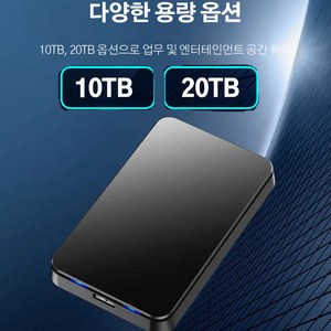 1/1+1 10TB/20TB 이동식 하드디스크 ssd외장하드, 20TB*2