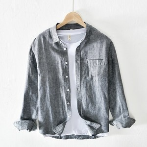 남성 캐주얼 면마 루즈핏 긴팔 반팔 셔츠 SH307