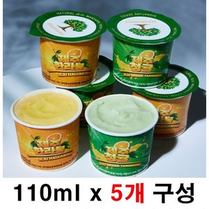 (다빈글로벌) 제주도 한라봉 청귤샤베트 아이스크림 / 5개 세트구성 / 5만원이상 구매시 한라봉 저금통 사은품 증정, 한라봉5개, 110ml