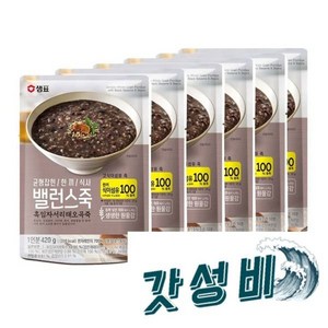 샘표 밸런스죽 흑임자 서리태 오곡죽, 420g, 6개