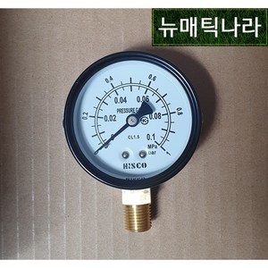 [ HISCO ] GPA60X1 ( A형 공압 압력 게이지 60파이 0.1MPa 1KG 1ba PT 1/4 / 131P HSI 히스코 압력계 HSI 협성계기 ), 1개