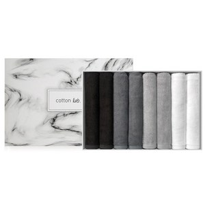 코튼랩 뱀부얀 아기 수건 목욕 타올 150g 8매 선물세트, 1개, 그레이 8매세트
