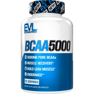 Evlution Nutition BCAA 5000mg 캡슐, 240정, 1개