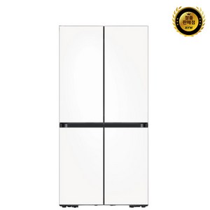삼성전자 비스포크 4도어 냉장고 글라스 키친핏 615L 방문설치, 새틴 화이트, RF60C9013W6