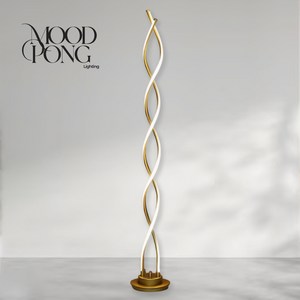 무드퐁 웨이브 장스탠드 조명 인테리어 소품 스텐드 거실 침실 북유럽 분위기 물결 플로어, 블랙
