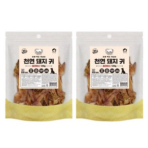 펫러닝 강아지 천연 돼지 귀 슬라이스 타입, 120g, 2개