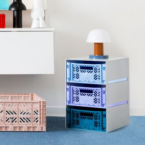 아이카사 박스 아파트먼트 M grey 그레이 3단 서랍장 수납장 정리함 수납박스 수납바구니 수납함 폴딩박스 모듈 가구, 1개