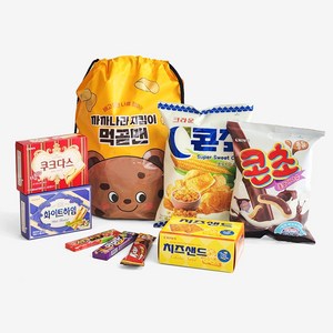 까까나라 먹곰맨이랑 놀러 갈 사람? 크라운 과자세트 단체 과자 선물 세트 간식, 1 set