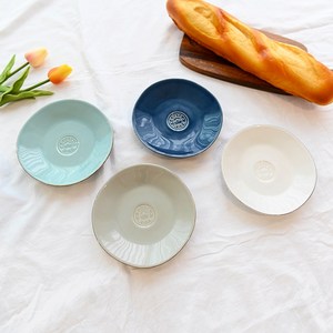 코스타노바 브래드접시 16cm (화이트 그레이 아쿠아 블루), 1개, 블루, 블루