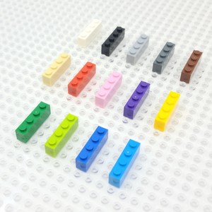 요고요 블록 부품 커스텀 벌크 브릭 블럭 타일 플레이트 100G 소포장 패키지, [브릭 1 x 4] 빨간색 100G, 1개
