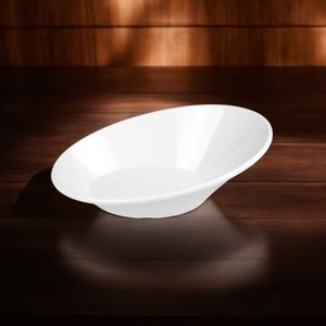 미색 타원경사 볼 다용도 식당 뷔페 그릇 접시 양식, 단품