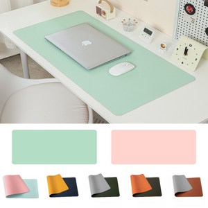 퍼플릭 프리미엄 방수 가죽 마우스 장패드 데스크 와이드 양면매트, 1개, 아쿠아/핑크