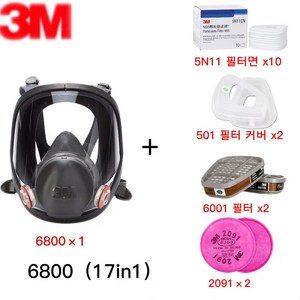 3M 6800 풀페이스 마스크, 6800(17in1), 1개